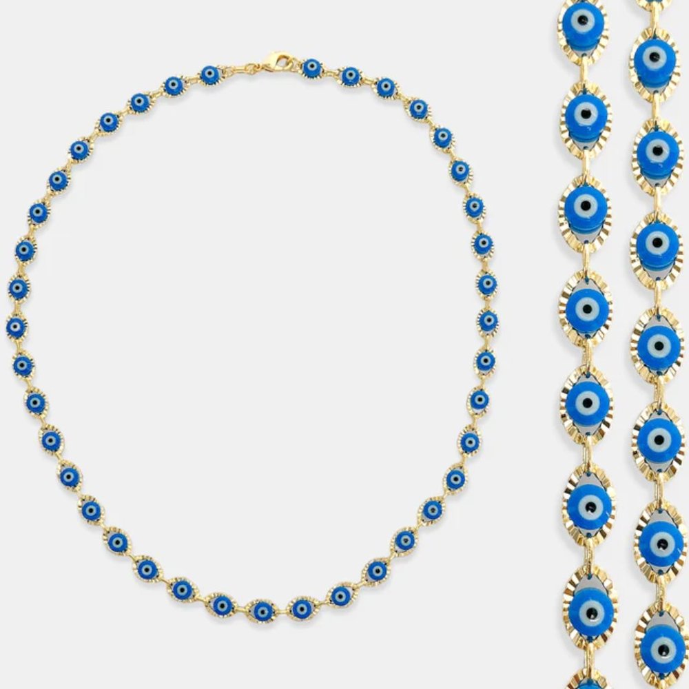 NEW Blue Eyes Gold Filled Necklace - Picture 5 of 5